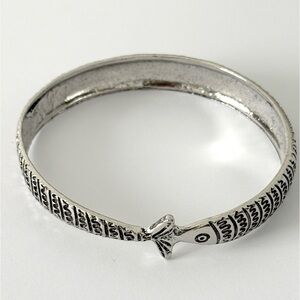 Silver Plated Fish Cuff Bracelet